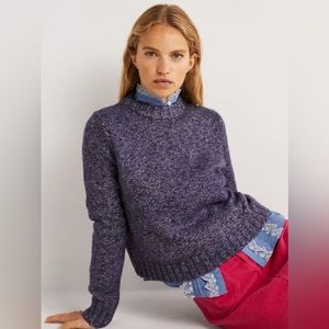 Boden Speckled Fluffy Jumper Sweater  Navy Sz 16/18